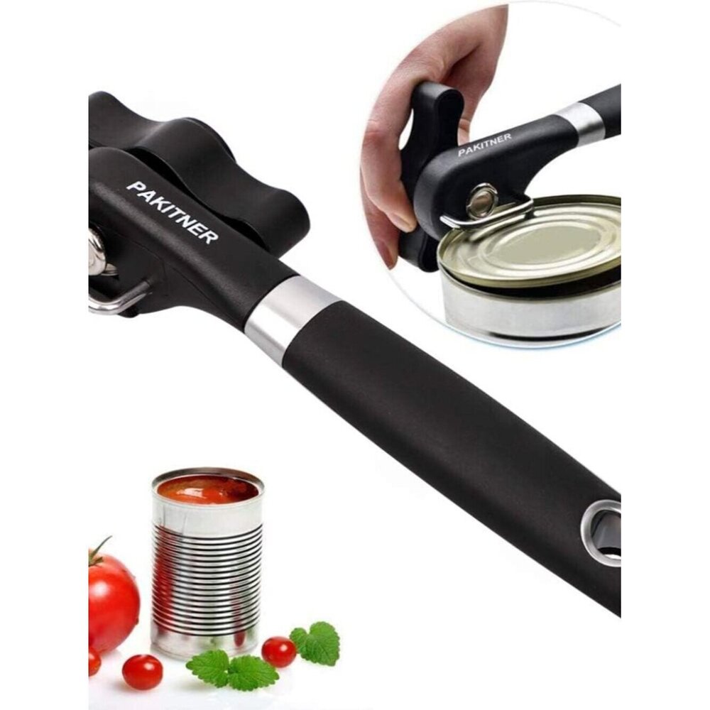 Safe Cut Can Opener, Smooth Edge Can Opener - Handheld Easy Turn Knob, Manual